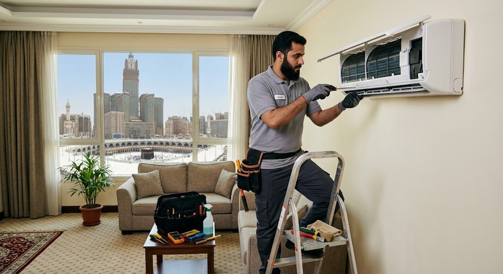 صيانة مكيفات حي العزيزية مكة لخدمات تبريد فورية وموثوقة