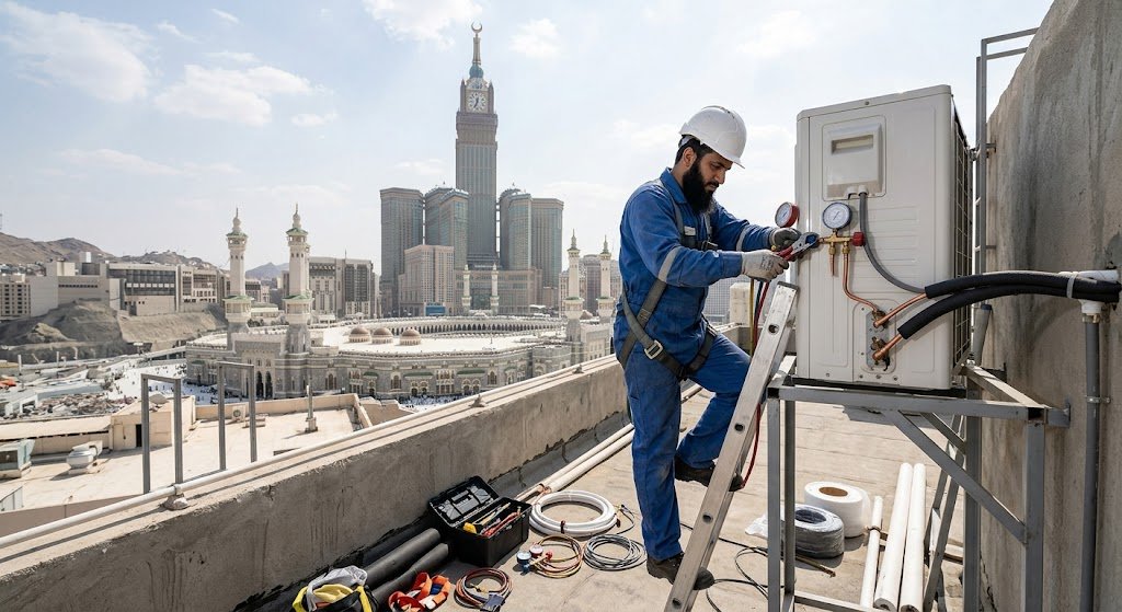 أفضل شركة صيانة مكيفات مكة لخدمات مضمونة وتبريد مثالي