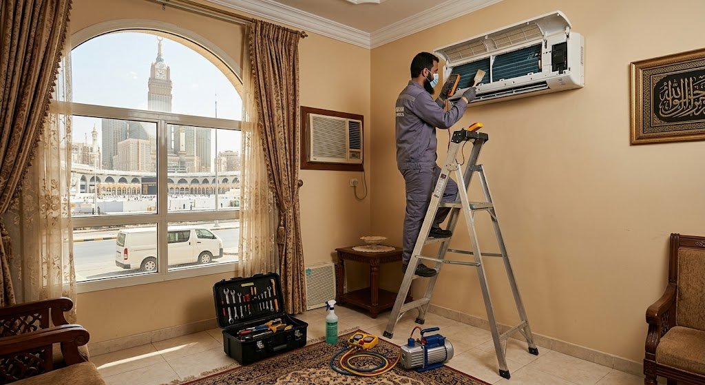 تركيب مكيفات سبليت ومركزي بمكة بمهارة هندسية عالية