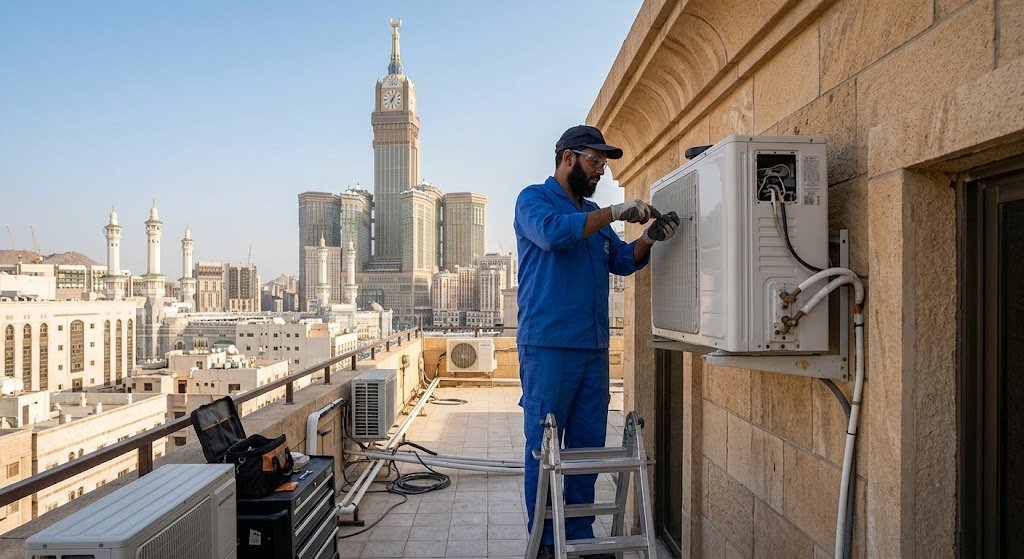 صيانة وتأسيس مكيفات في مكة لأداء تبريد مثالي